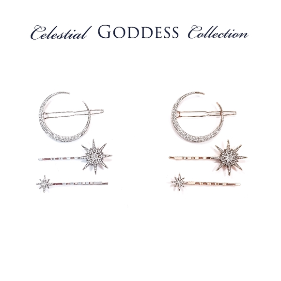 POLLEXI Handbags - 6 Celestial Goddess Collection Hair Pins | Hair Jewelry